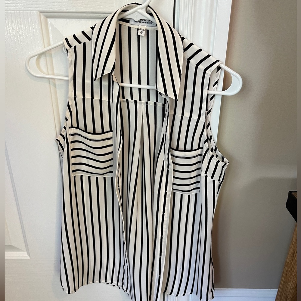 Portofino black white sleeveless top size xs
